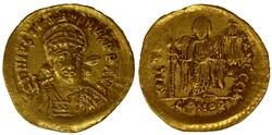 Constantinopel (Byzantium) [z.j. (518-527)]. AU. Solidus. Justinus I. ...