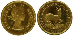 Zuid-Afrika. ½ Pond goud 1960. Elizabeth II. K.M.: 53. ZFR+/PR