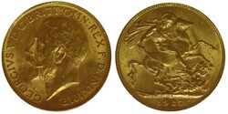 Zuid-Afrika. 1 Sovereign goud 1927SA. George V. K.M.: 21. ZFR+