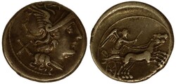 Antiek Romeins Republiek. Anoniem. [145-126 BC]. AR. Denarius. Vz.: ...