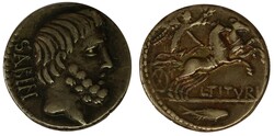 Antiek Romeins Republiek. L. Titurius Sabinus [133-126 BC]. AR. ...