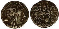 Antiek Romeins Republiek. T. Quintius Flaminimus [119-110 BC]. AR. ...