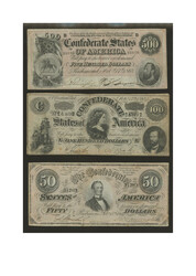 Amerika (V.S.) papiergeld Confederate States [1864]. Map met 50 Cent ...