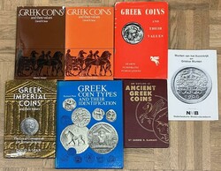 Literatuur Grieks. Doos met o.a. Greek Coins and their values deel I ...