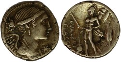 Antiek Romeins Republiek. L. Valerius Flaccus [± 103 BC]. AR. ...