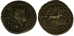 Antiek Romeins Republiek. M. Lucilius Rufus [100-95 BC]. AR. Denarius ...