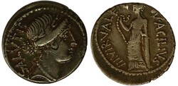 Antiek Romeins Republiek. Manius Acilius Glabrio [± 55 BC]. AR. ...