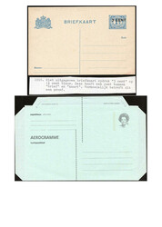 Nederland Postwaardestukken. Map met 9 briefkaarten en 1 ...