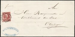 's GRAVENHAGE C type V d.d. 18-3-1857 op 10 cent nr. 2 op omslag naar ...