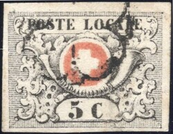 Geneva. 5 Centimes Waadt Zumstein no. 10a (Mi. no. 10b) used, fine ex ...