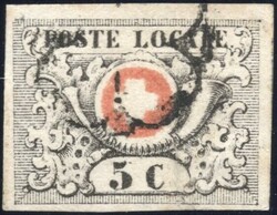 Geneva. 5 Centimes Waadt Zumstein no. 10a (Mi. no. 10b) used, fine ex ...