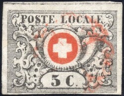 Geneva. 5 Centimes Waadt Zumstein no. 10a (Mi. no. 10b) used, fine ex ...