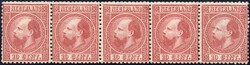 10 CENT NR. 8IIC IN POSTFRISSE STRIP VAN 5 MET MAST NR. 8PM ("HOORN" ...