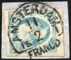 AMSTERDAM C op 5 cent nr. 1 op fragment. Luxe gerand. H/S 250