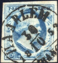 HAARLEM B type I op 5 cent nr. 1 pl. I. H/S 100
