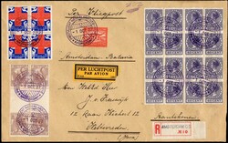 Luchtpost zgn. Koppenvlucht Amsterdam-Batavia, aangetekende envelop ...