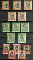 No. 02-Airmail stamps. Colourproofs, line perforation 12½ no. 11f, ...