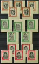 No. 02-Airmail stamps. Colourproofs, imperforate no. 11fd, 12fd and ...