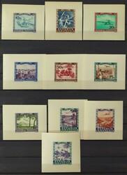No. 11-Airmail stamps. Final proofs in miniature sheet, imperforate ...