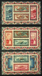 No. 35-Commemorative souvenir sheet. No. 01l-03l and imperforate no. ...