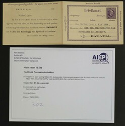 Ned. Indië. Map met 9 briefkaarten en 3 enveloppen, alle met ...