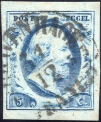 's GRAVENHAGE B op 5 cent nr. 1. H/S 75