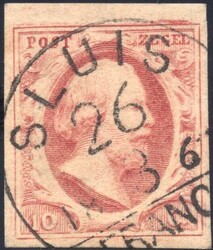 SLUIS C type II op 10 cent nr. 2 pl. VI. H/S 250