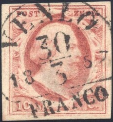 VENLO B op 10 cent nr. 2 pl. III (54). H/S 50