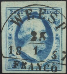 WEESP B type I op 5 cent nr. 1 pl. III (50). H/S 75