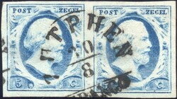 ZUTPHEN A op 5 cent nr. 1 pl. II in paar. H/S 50