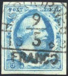 H.SPOORWEG C type I op 5 cent nr. 1 pl. III (38). H/S 100