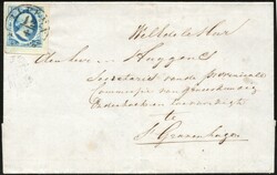 ALPHEN A d.d. 12-4 op 5 cent nr. 1 pl. I (50), luxe hoekstuk van ...