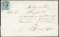 ALPHEN A d.d. 12-4 op 5 cent nr. 1 pl. I (50), luxe hoekstuk van ...