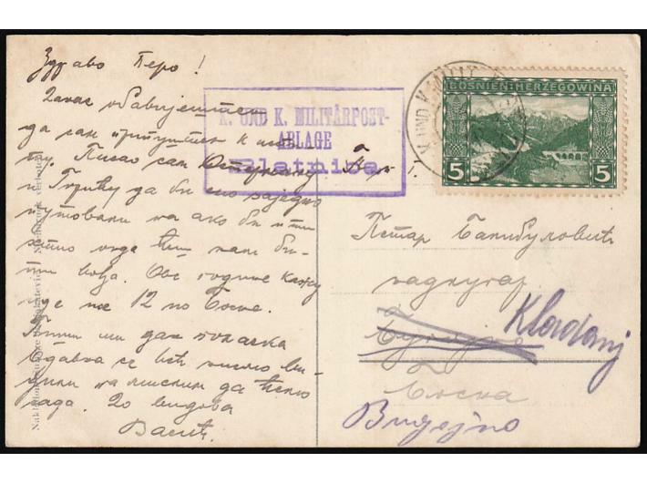 Postcard of Blatnica, sent from postal agency Blatnica via post ...