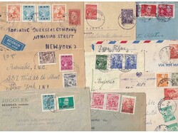 Lot of 10 letters, mostly sent by registered and air mail to the USA ...