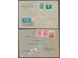 Lot of 10 letters, mostly sent by registered and air mail to the USA ...