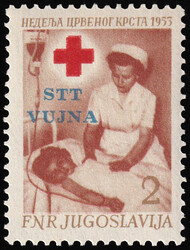 Charity stamp with double imprint of Red Cross. Excellent quality, ...