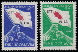 Red Cross Surcharge Issue 1951. Both stamps with light gum ...