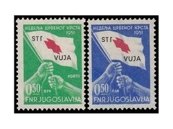 Red Cross Surcharge Issue 1951. Both stamps with constant overprint ...