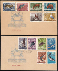 Yugoslav Fauna 1954 Issue. Set on two unaddressed First Day Covers ...