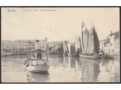 Postcard of Grado, sent to Riegersdorf near Villach. Cancel VAPORE ...