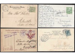 Lot of two postcards with images of ships and three stationeries with ...