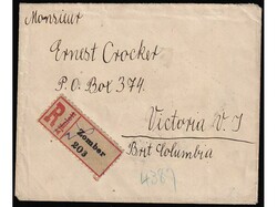 Small size letter sent by registered mail from Sombor to Victoria ...