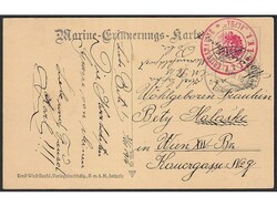 Postcard with image of Imperial and Royal line ship Wien, sent from ...