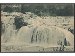 Postcard with image of waterfalls of Krka, sent from ship S.M.S. ...