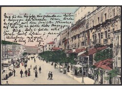 Postcard of Split, sent to Graz, cancelled by M.T.P.O. FIUME-CATTARO, ...