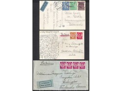 Selection of ten air mail letters to various destinations including ...