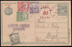 Hungarian stationery, provisional edition for Baranya, four colored ...