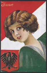 Postcard with allegorical representation of Rijeka in the form of ...