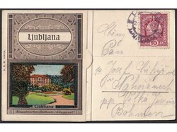 Ljubljana oko 1910. Vinjete sa prikazom Ljubljane sljepljene. #/A-B